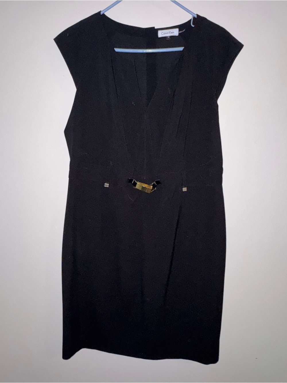 Calvin Klein Black Cap-Sleeve Sheath Dress